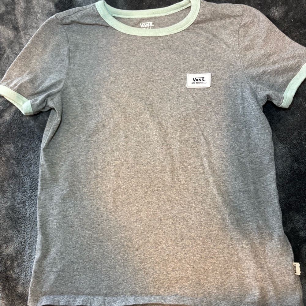 Vans Heather Gray Tee with Mint Trim